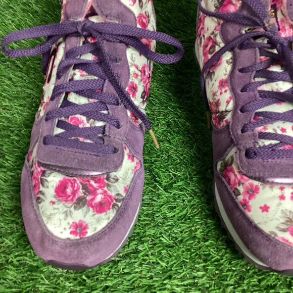 Sketchers Hollywood Rose Sneakers Pink Purple Floral 11 - Picture 4 of 11